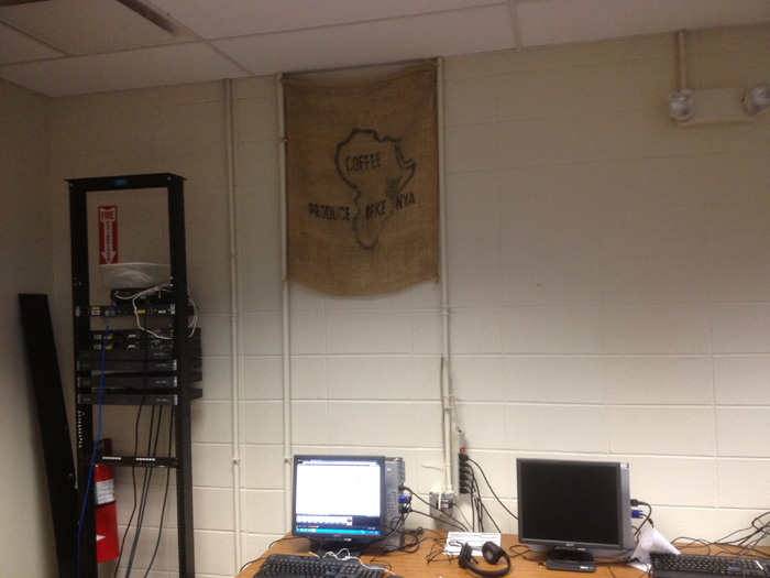 Mysterious decorations hang in the Cisco lab. 