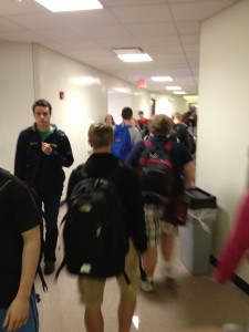 Hallway traffic runs smooth as students switch bells.