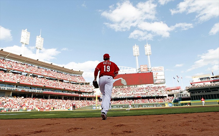 (Photo by blogredmachine.com)  Many believe that the key to the Reds season lies with Joey Votto.  