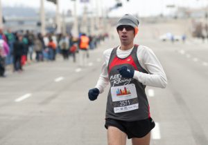 Tommy Kauffman, pictured here at the 2014 Thanksgiving Turkey Trot in Cincinnati, placed second in the race (PHOTO BY WCPO) 