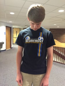 Junior Matthew Teeters has been the first to be eliminated from the 2015 Mariemont Bachelorette. (PHOTO BY HANLEY)