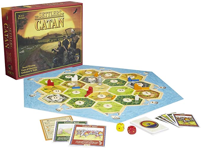 Catan+board+game.+The+hexagonal+shaped+board+allows+unique+gameplay.