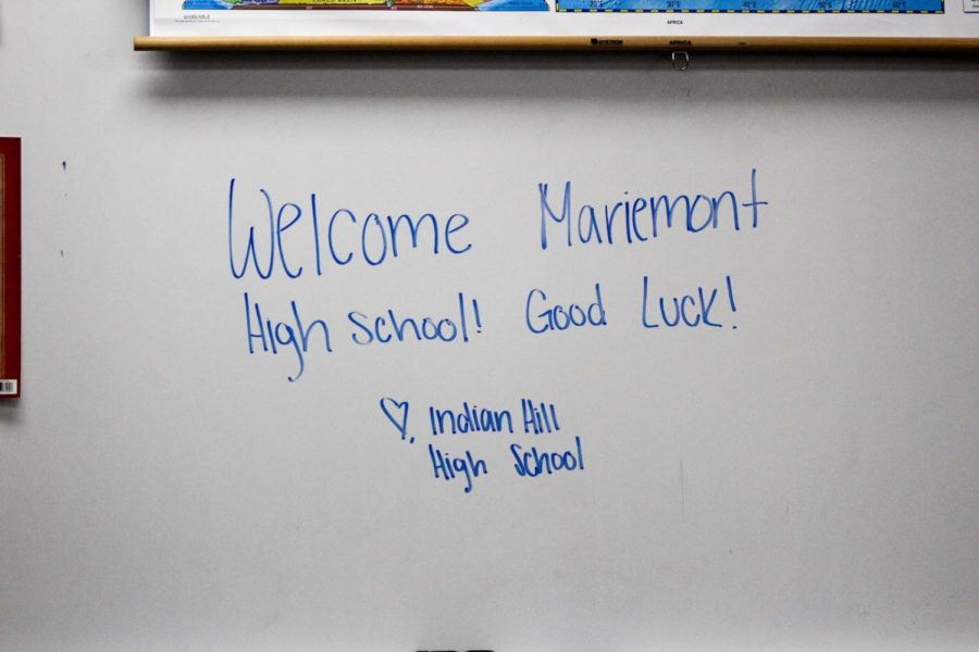 Mariemont High School CHL squad welcomed by the host Indian Hill High School.