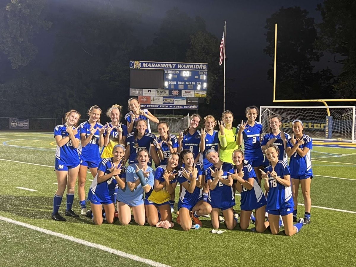 Girls Soccer after winning against Ross (Photo by Booster Club)